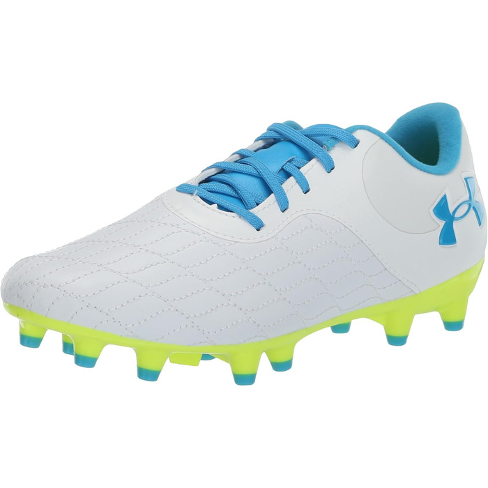 Кросівки футбольні Under Armour Magnetico Select 3.0 FG Unisex, 38.5 EU, білий/капрі жовтий, висока видимість