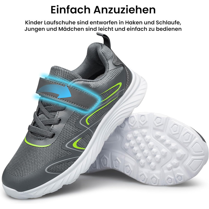 Дитячі кросівки Raoendis для хлопчиків та дівчаток: зручні, дихаючі, легкі спортивні тари для занять спортом та активного відпочинку (26 EU, темно-сірий)