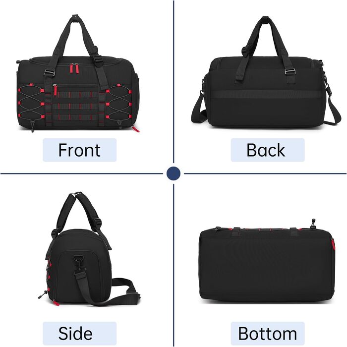 Чоловіча тактична спортивна сумка для подорожей та залу з окремим відділенням для взуття, універсальний дорожній рюкзак-вікенд