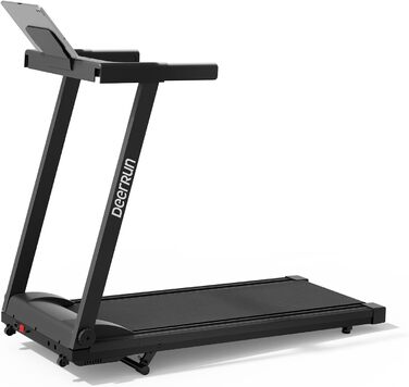 Біговий тренажер DeerRun Raceable з підтримкою High-Tech пристроїв, складний, до 158 кг, з APP-керуванням, 2573W, для дому, з курсами та мульти-режим, чорний