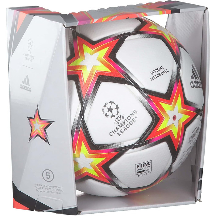 Футбольний м’яч adidas UCL Pro PS, унісекс, білий/червоний/чорний, розмір 5, офіційний матчевий