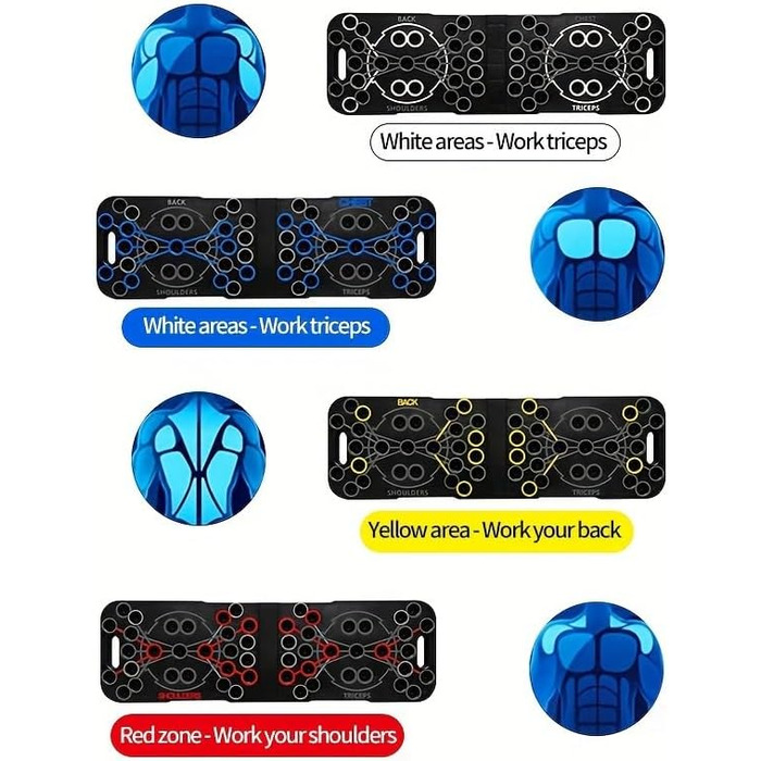 Багатофункціональна дошка для віджимань на 54 отвори — тренажер для м'язів грудей, рук та преса для дому, підходить для чоловіків та жінок