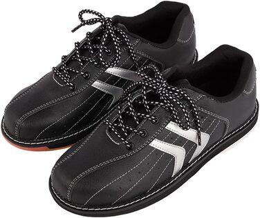 Боулінгіві туфлі для чоловіків та жінок SDEQA - легкі, зручні, з антиковзким покриттям, розмір 44 EU, чорного кольору