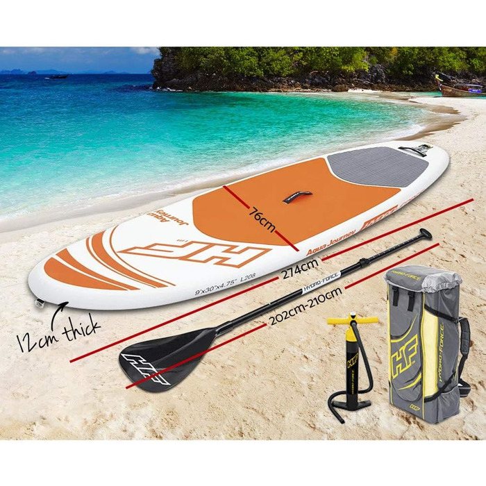 Надувна SUP-дошка Bestway HYDRO-FORCE iSUP Aqua Journey 274x76x12 см для веслування стоячи