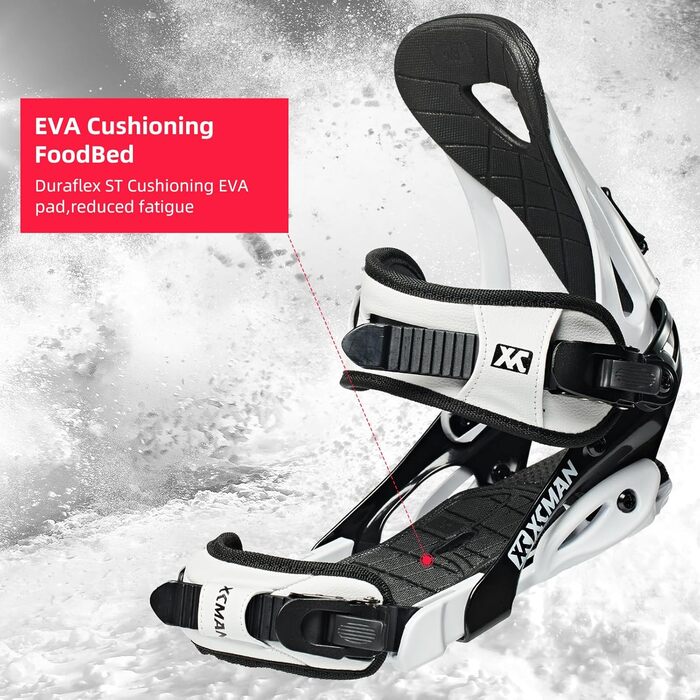 Кріплення для сноуборду XCMAN Outdoors All-Mountain, чорно-білі, розмір 6-9 US (37-41 EU)