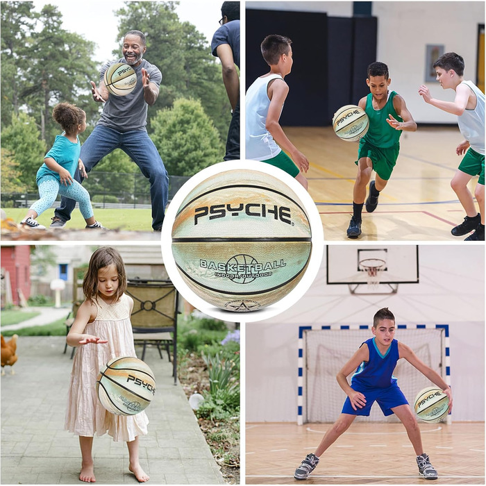 Баскетбольні м'ячі Wuzfully для дітей та дорослих, для гри в приміщенні та на вулиці (золотий)