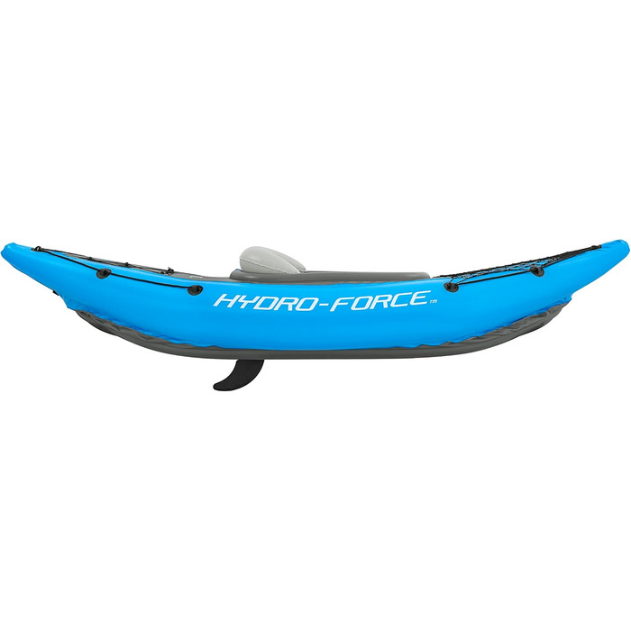 Надувний одномісний каяк Hydro-Force Cove Champion з веслом, помпою та сумкою для перенесення, синій