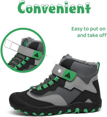 Дитячі зимові черевики Mishansha: теплі, водонепроникні, антиковзаючі, р.24-38 (EU 28), чорні