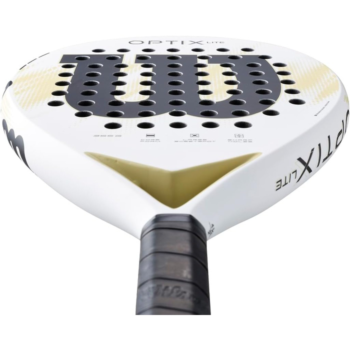 Ракетка для падел Wilson Optix V2 Lite (Біла) - Легка, для початківців, з скловолокном, 45.9x27.6x8.3 см