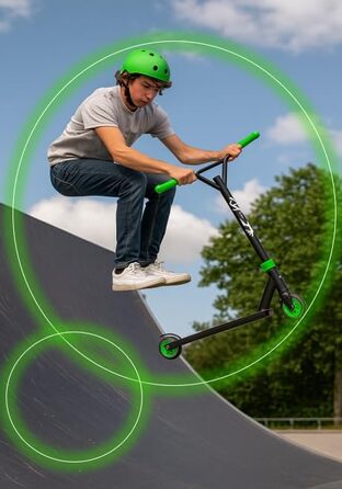 Скутер Freestyle Carromco Profi Stunt Roller Action Rider 100 – зелено-чорний, з HIC-компресією