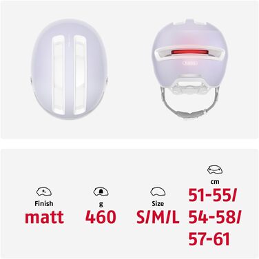 Велосипедний шолом ABUS Stadthelm HUD-Y ACE з візором і магнітним LED-ліхтарем для чоловіків і жінок