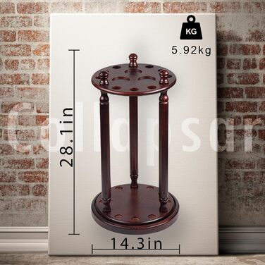 Стійка для київ для більярдних київ Collapsar – 9 відділень, масивне дерево, підлоговий стійка (Бургунді)<br>