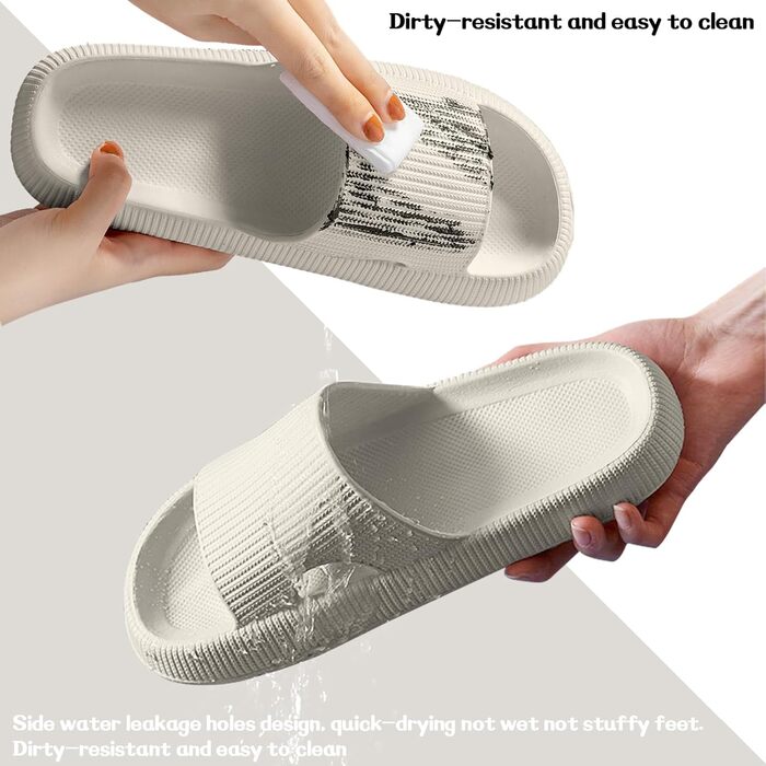 Шльпанці Cozislides Original: м'які, неслизькі, для дому та басейну (44/45 EU, Бежевий)