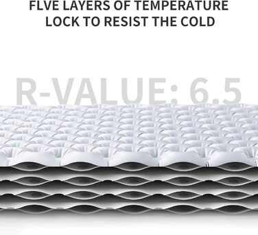 Каремат Naturehike Thermal 6.5 R - самонадувний ізомат для кемпінгу 4 сезони, 10 см, ультралегкий, морозостійкий