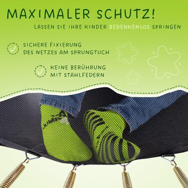 Кінь-стрибун KINETIC SPORTS Ultimate Pro Ø 244/305/366/427 см – сертифікат TÜV Rheinland GS, з драбиною, скловолоконна сітка, для саду, дизайн 
