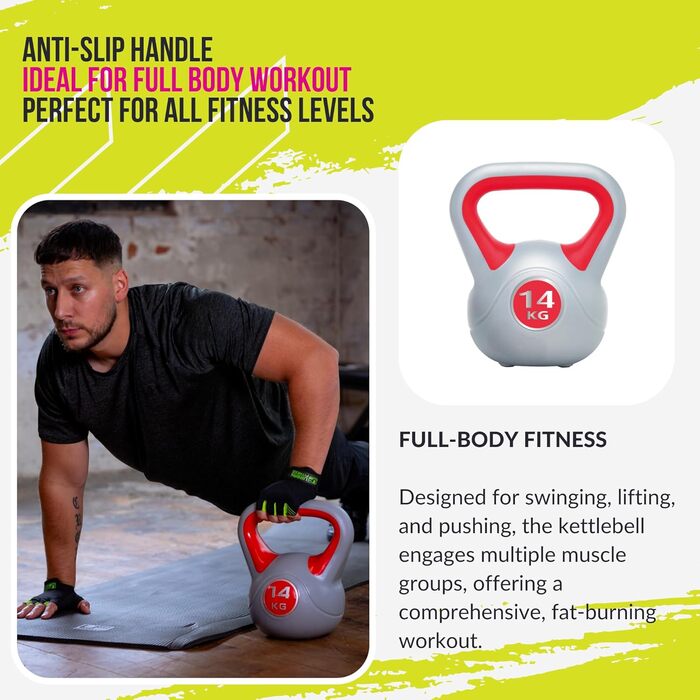 Гиря Urban Fitness Ufw0814 вінілова червона 14 кг