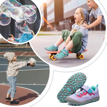 Дитячі трекінгові кросівки Mishansha для активного відпочинку, спорту та прогулянок. Зелені кросівки для дівчаток, розмір 29 EU, фіолетовий колір. Легкі та зручні кросівки для туризму та повсякденного носіння.