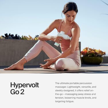 Масажна пістолет Hypervolt Go 2: бездротовий, портативний, з технологією Quiet-Glide (Чорний/Білий)