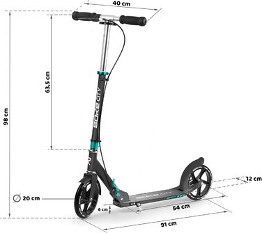 Міський самокат SOKE Cityroller чорно-блакитний - для дорослих та підлітків