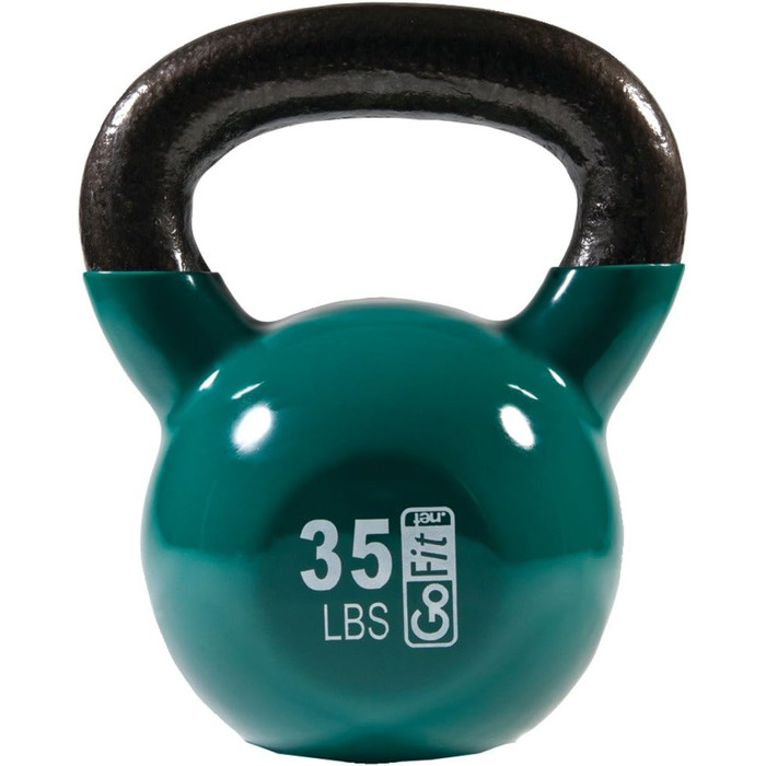 Гиря GoFit Premium з вініловим покриттям + DVD, для фітнесу