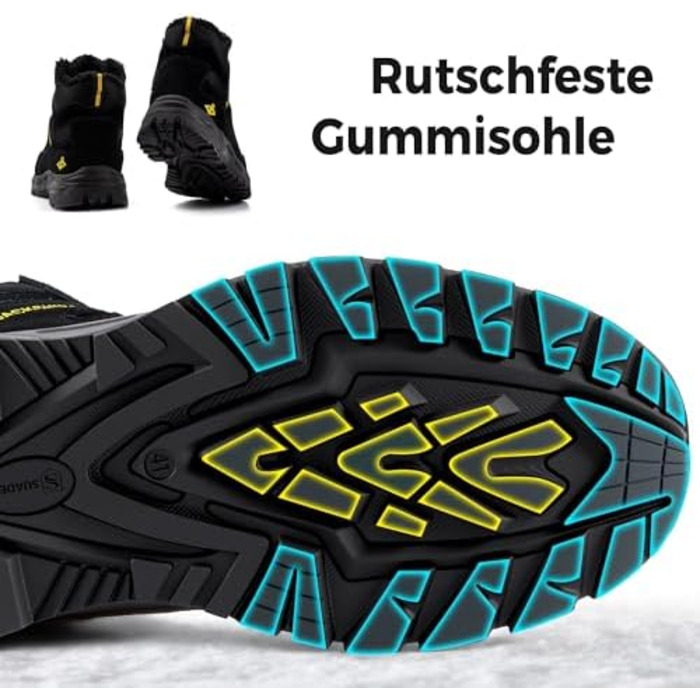 Черевики зимові JackShibo для чоловіків та жінок. Теплі, водонепроникні, антиковзаючі, для хайкінгу та трекінгу. Зимові черевики на 44 EU, чорні