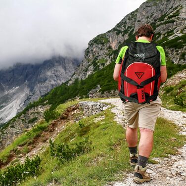 Спортивна сумка RDX з відділенням для взуття, рюкзак для залу, боксу та трекінгу, унісекс, червоний/чорний