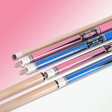 Більярдний кий для пулу Billiards Short Pool Cue Stick, 48 дюймів, для початківців, з канадського клену, 18 oz (рожевий)