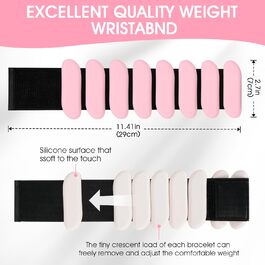 Гантелі на зап'ястя, 2 шт., регульовані силіконові браслети для жінок та чоловіків, 0,9 кг (Рожевий)