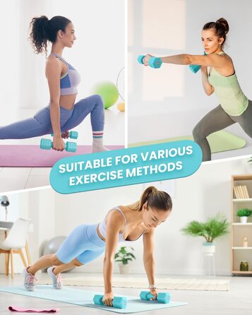 Набір гантелей Fragraim регульовані для жінок та чоловіків, 4,54 кг, 4-в-1, вага 0,9-2,27 кг, з м'яким покриттям TPU, для дому