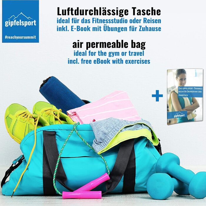 Набір мікрофібрових рушників Gipfelsport - рушники для сауни, фітнесу, спорту та пляжу | 8 розмірів, 13 кольорів (блакитний 6: XXL 200x90)