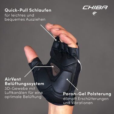 Рукавички спортивні Chiba Herren Gel Premium білі, розмір L