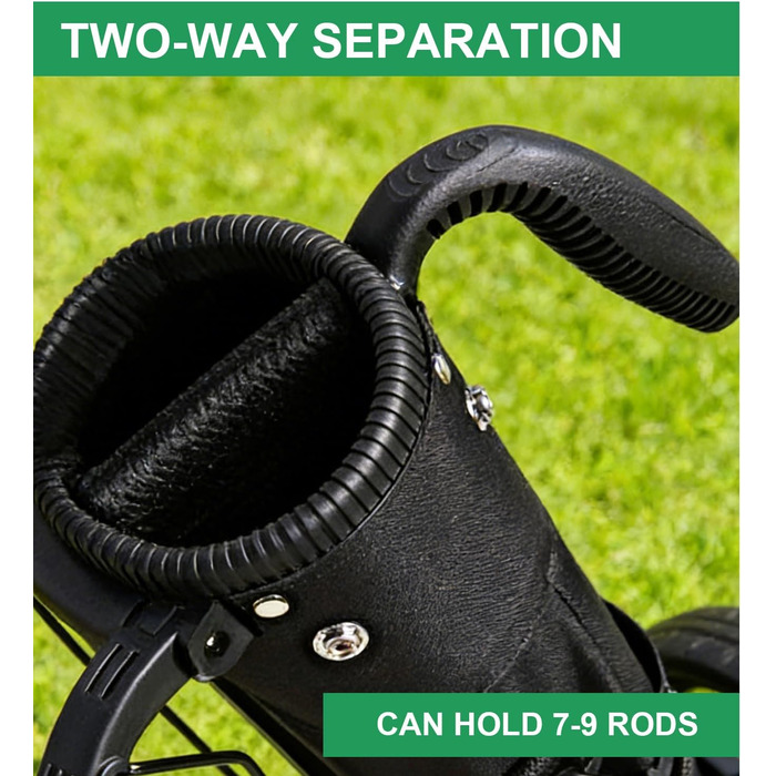 Сумка для гольфу на штативі, чорна. З регульованими ременями, двома кишенями. Легка, для чоловіків та жінок, для тренувань, коротких полів та курсів.