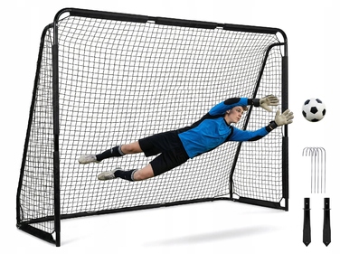 Переносні футбольні ворота Xboost, чорні, 300 x 200 x 90 см