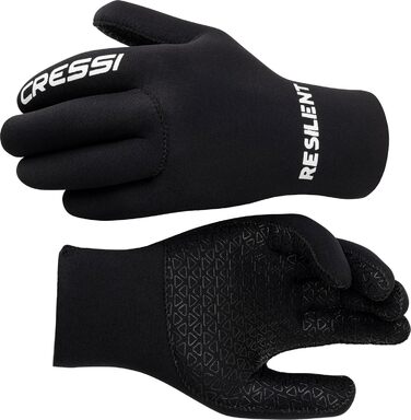 Рукавички для дайвінгу Cressi Black Neoprene Gloves Resilient 3mm, чорні, для дорослих