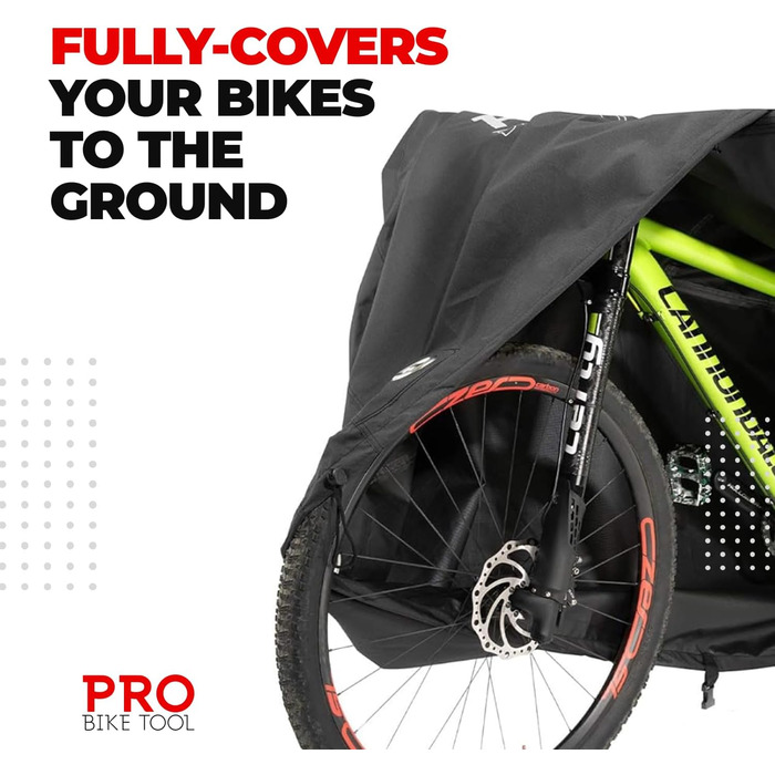 Покриття для велосипеда Outdoor велике – міцний матеріал Ripstop, водонепроникний, захист від УФ-променів для всіх погодних умов. Підходить для гірських, 29er, шосейних, круїзерів та гібридних велосипедів