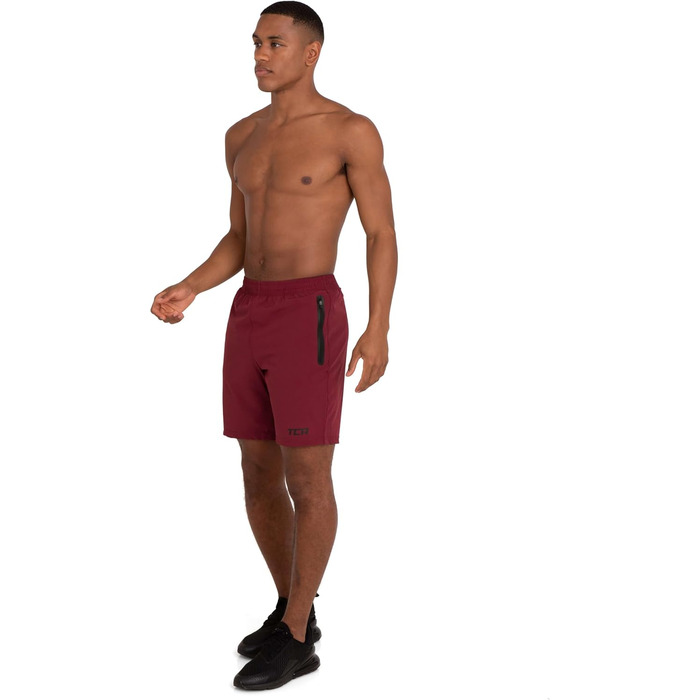 Шорти спортивні чоловічі короткі TCA - чоловічі шорти для занять спортом з кишенями на блискавці, червоні