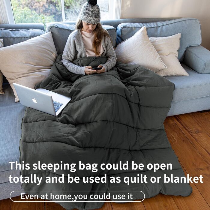Спальний мішок Naturehike для дорослих, легкий прямокутний, з'єднуваний, 3-сезонний, для кемпінгу та піших прогулянок, сірий