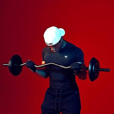 Набір гантельних штанг GORILLA SPORTS: SZ-гриф 120 см, короткі гантельні грифки 35 см, замки, діаметр 30 мм, хром, сріблясто-чорний, для фітнесу та бодібілдингу