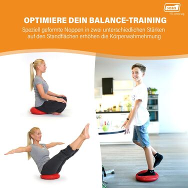 SISSEL® Balancefit® - балансборд для тренування всього тіла, координації та масажу | Зроблено в Німеччині | Ø32 см, 7 см, до 130 кг, блакитний