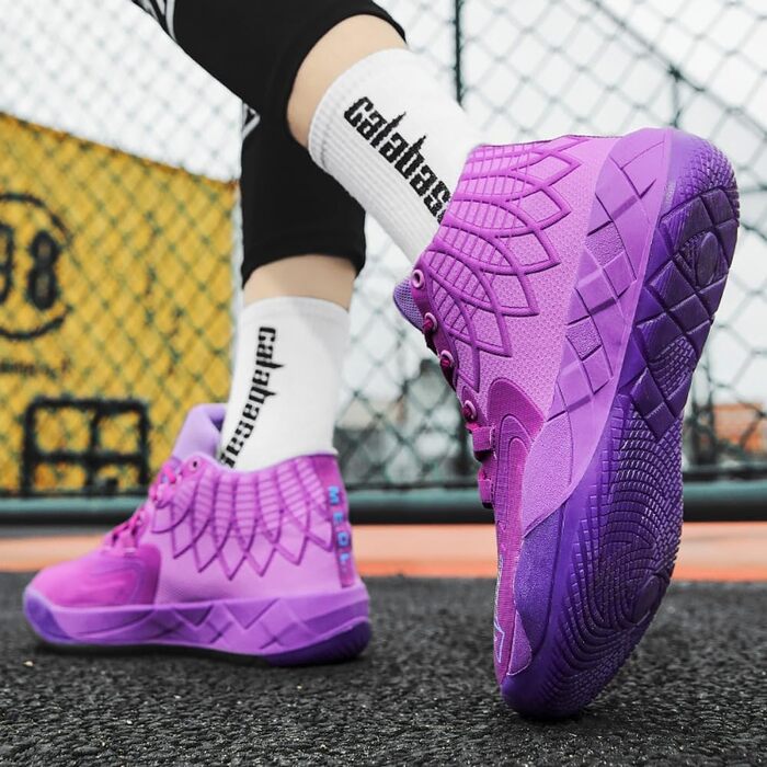 Баскетбольне взуття для чоловіків, антиковзаюче, зносостійке, модне спортивне взуття, великий розмір 40 EU, фіолетовий колір
