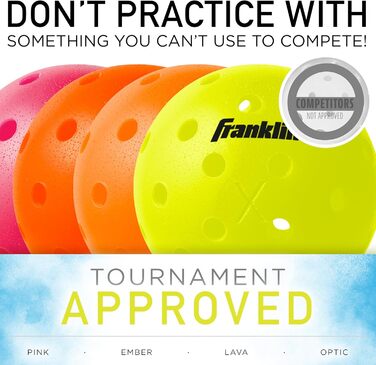 Franklin Sports Pickleball-X Performance 40 Outdoor - м'ячі для піклболу (рожеві)