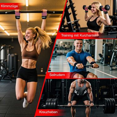 Лідерські ремені для важкої атлетики Zughilfen: для бодібілдингу, силових тренувань та фітнесу. Міцні, неслизькі, професійні. Рожевий, розмір M