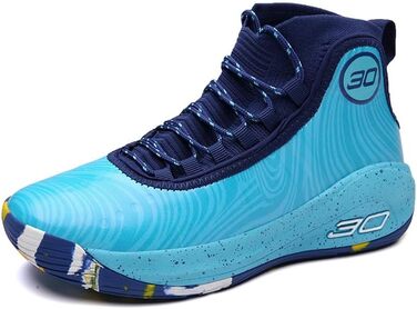 Баскетбольні кросівки для чоловіків, високі, дихаючі, з неслизькою підошвою, для тренувань у залі та на вулиці, білі (сині, 35 EU)