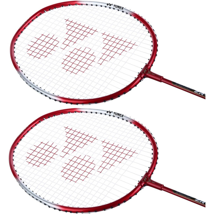 Yonex ZR 100 бадмінтонні ракетки з алюмінію, комплект 2 шт., з повним чохлом, червоні, Індія
