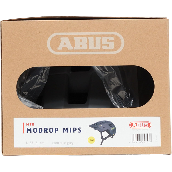 Велошолом ABUS MoDrop MIPS для MTB, міцний, з захистом від ударів, унісекс, розмір L (57-61 см), сірий