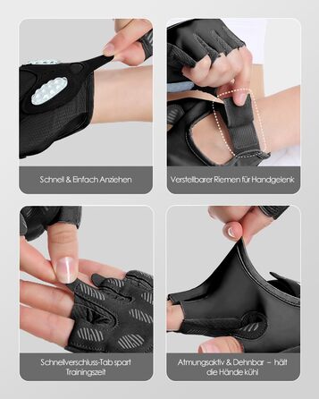 Тренувальні рукавички для чоловіків та жінок – фітнес рукавички для залу, важкої атлетики, кросфіту, силового спорту, спорту та тренувань. Рукавички з антиковзкими силіконовими точками та підкладкою на долоні. Розмір M: 18–19.5 см (Чорний), L: 19.5–21.5 с