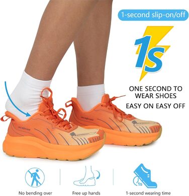 Чоловічі кросівки JACKSHIBO з широкою передньою частиною та підтримкою стопи. Ідеальні для бігу, ходьби, тенісу та ортопедичної підтримки плоскостопості. Широкі, зручні, з товстою підошвою, розмір 46 EU, колір: помаранчевий, візерунок 