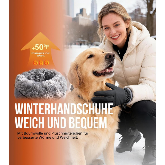 Рукавички PULIOU для чоловіків та жінок, зимові термо-рукавички для велосипеда, тепла зимова модель, вітронепроникні, з підтримкою сенсорного екрану, спортивні рукавички для бігу, їзди на велосипеді, альпінізму, чорного кольору