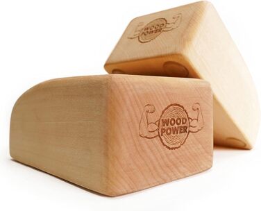 Баланс-блоки WOODPOWER Comfort для стійки на руках і йоги, дерев'яні, 2 шт. — підтримка зап'ясть для тренувань, гімнастики, акробатики