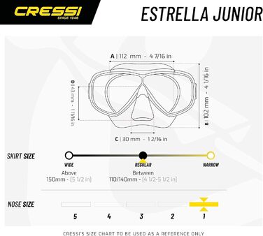 Дитяча маска та трубка для дайвінгу і снорклінгу Cressi Estrella Jr прозора/синя